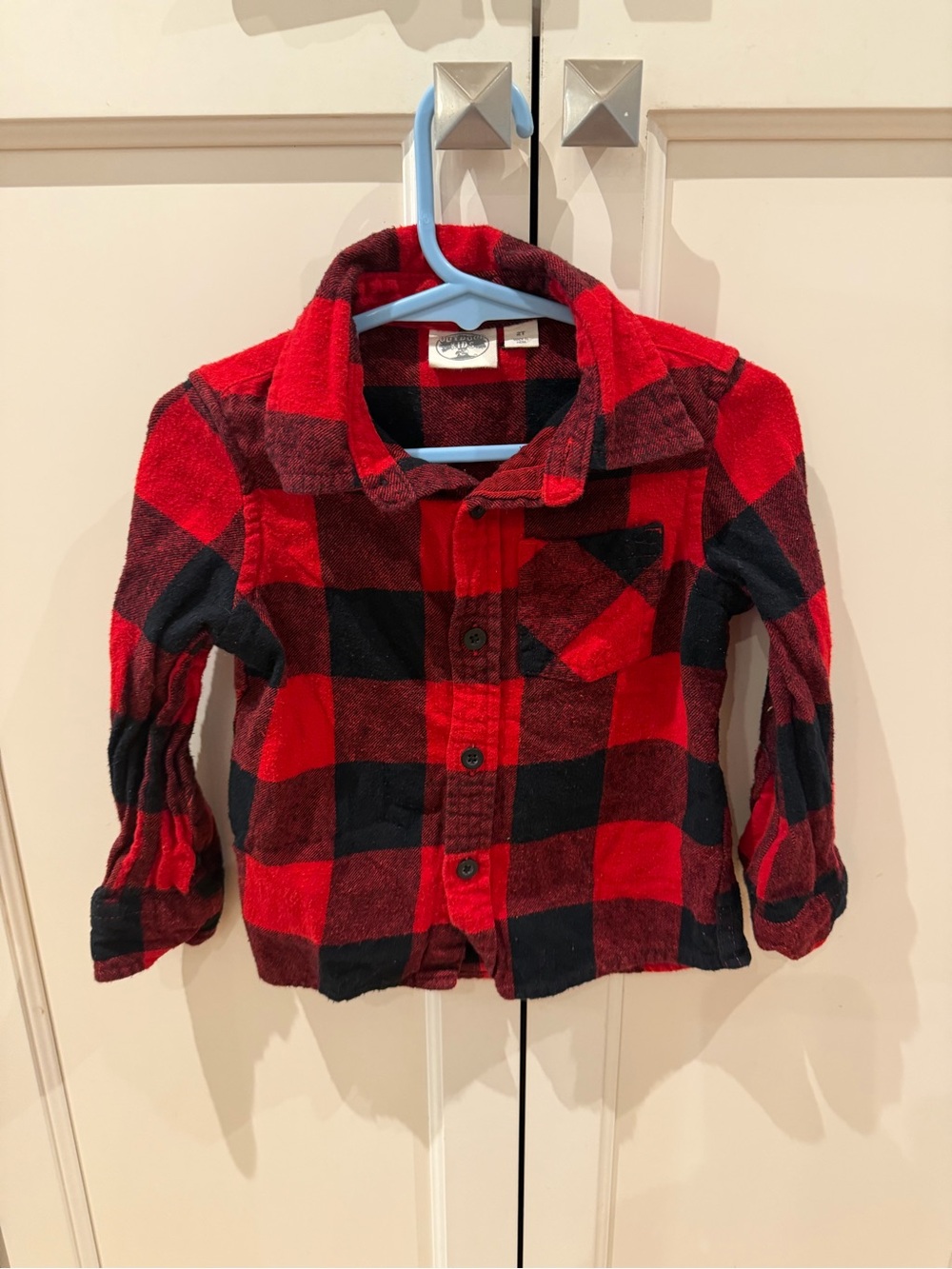Outdoor Kids 2t Red & Black Plaid Button-Front Shirt